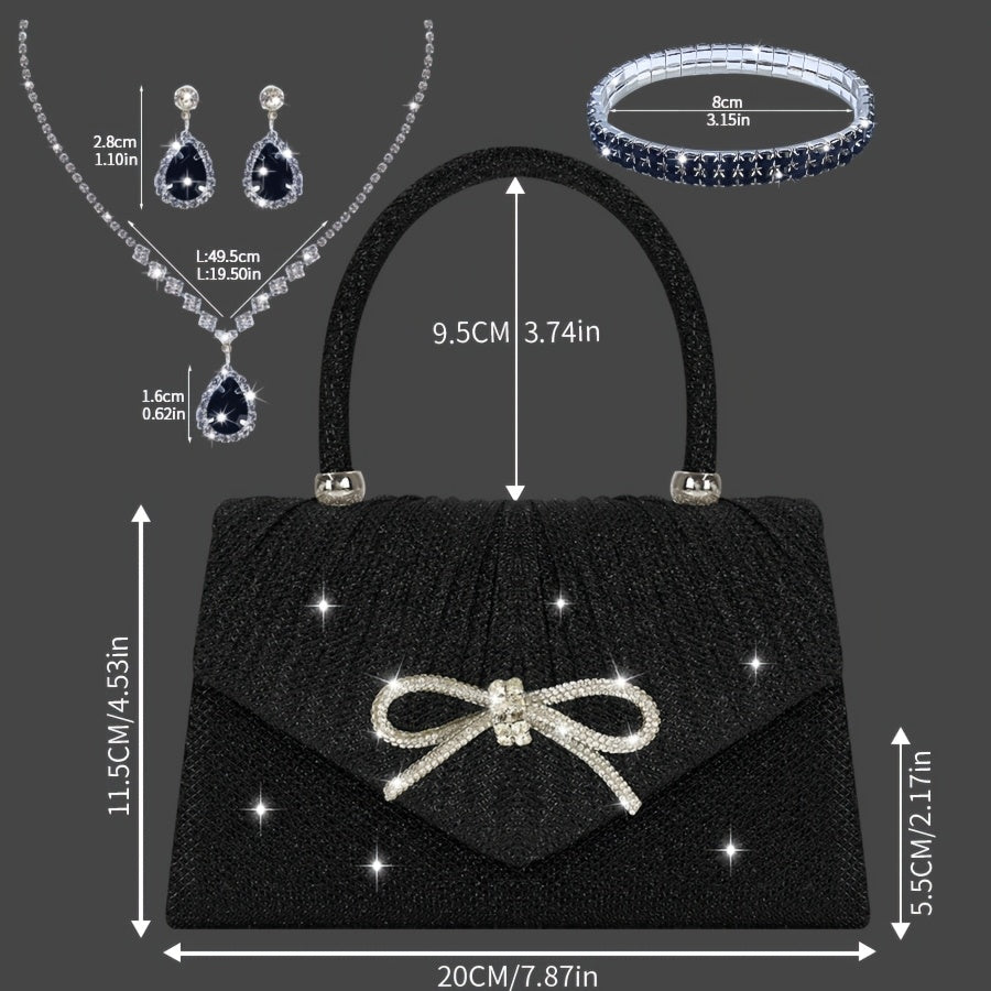 Clutch Preta com Lantejoulas — detalhe 2 das peças do conjunto