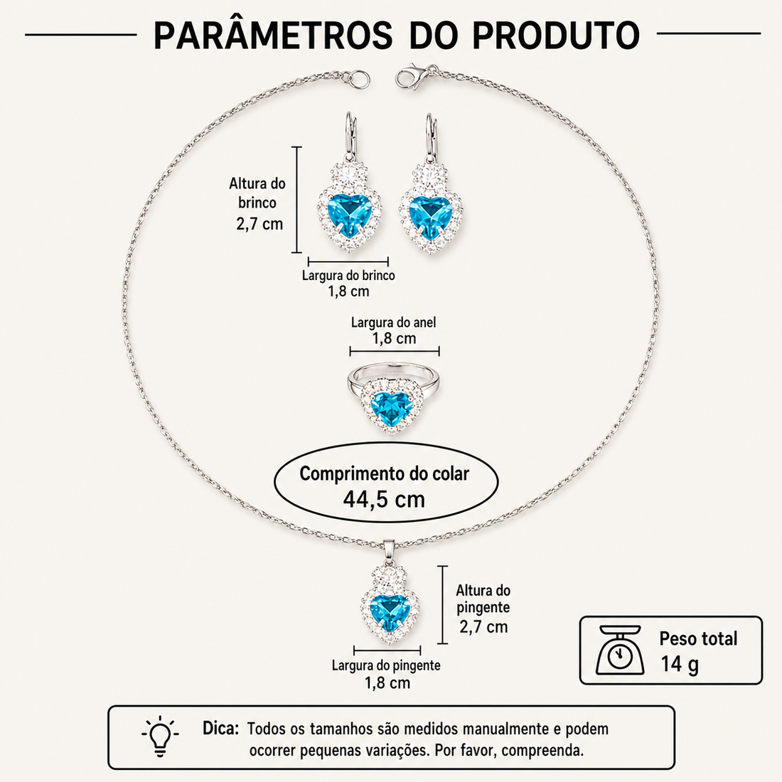 Relógio Feminino Azul Claro — detalhe 4 das peças do conjunto