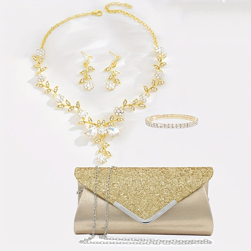 Clutch Feminina Lantejoulas — detalhe 2 das peças do conjunto