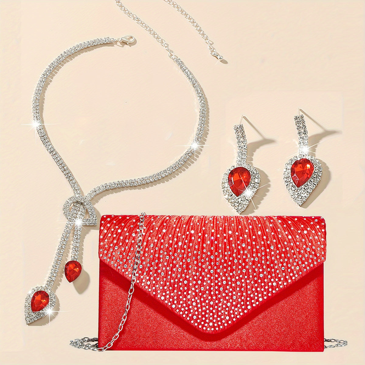 Clutch de Festa com Brilho — detalhe 1 das peças do conjunto