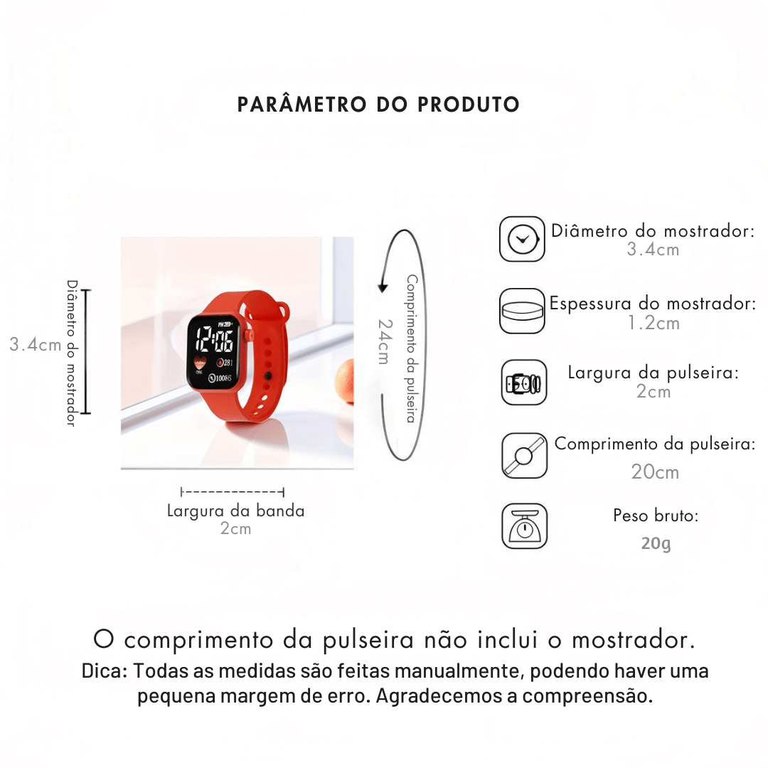 Relógio Feminino Vermelho Strass — detalhe 6 das peças do conjunto