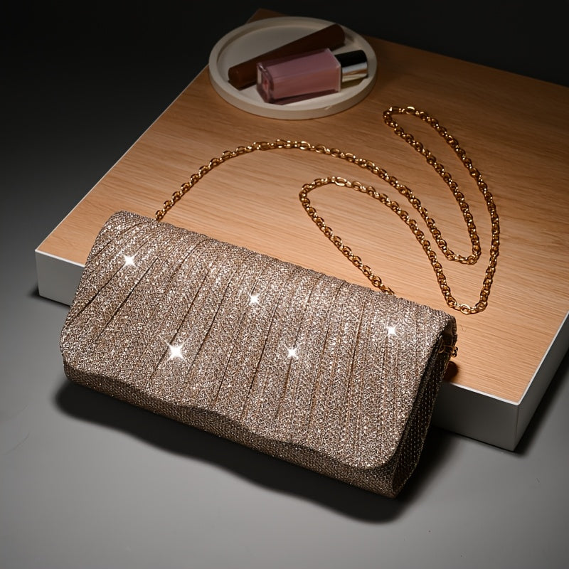 Clutch Dourada de Festa — detalhe 1 das peças do conjunto