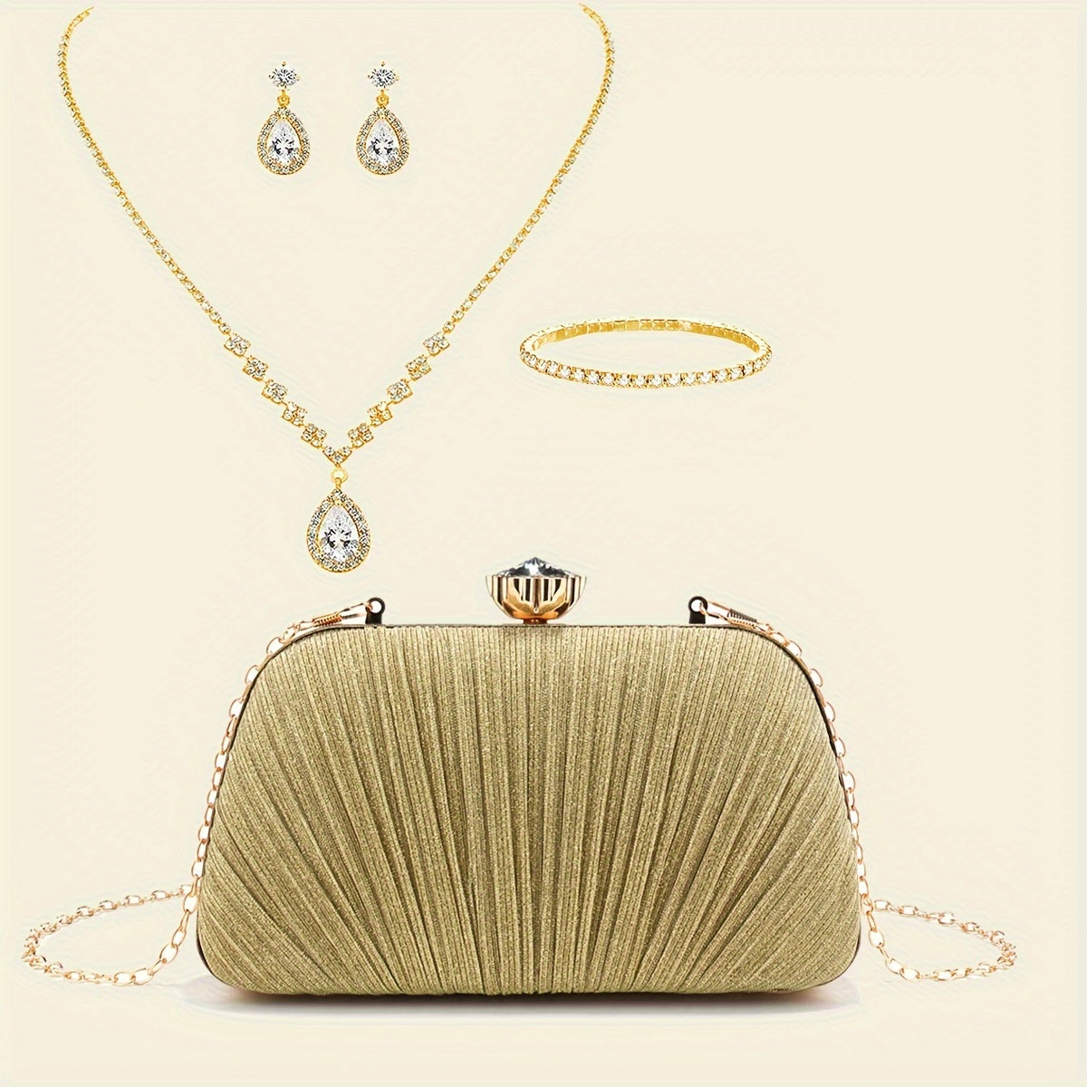 Clutch Feminina com Franjas — detalhe 2 das peças do conjunto