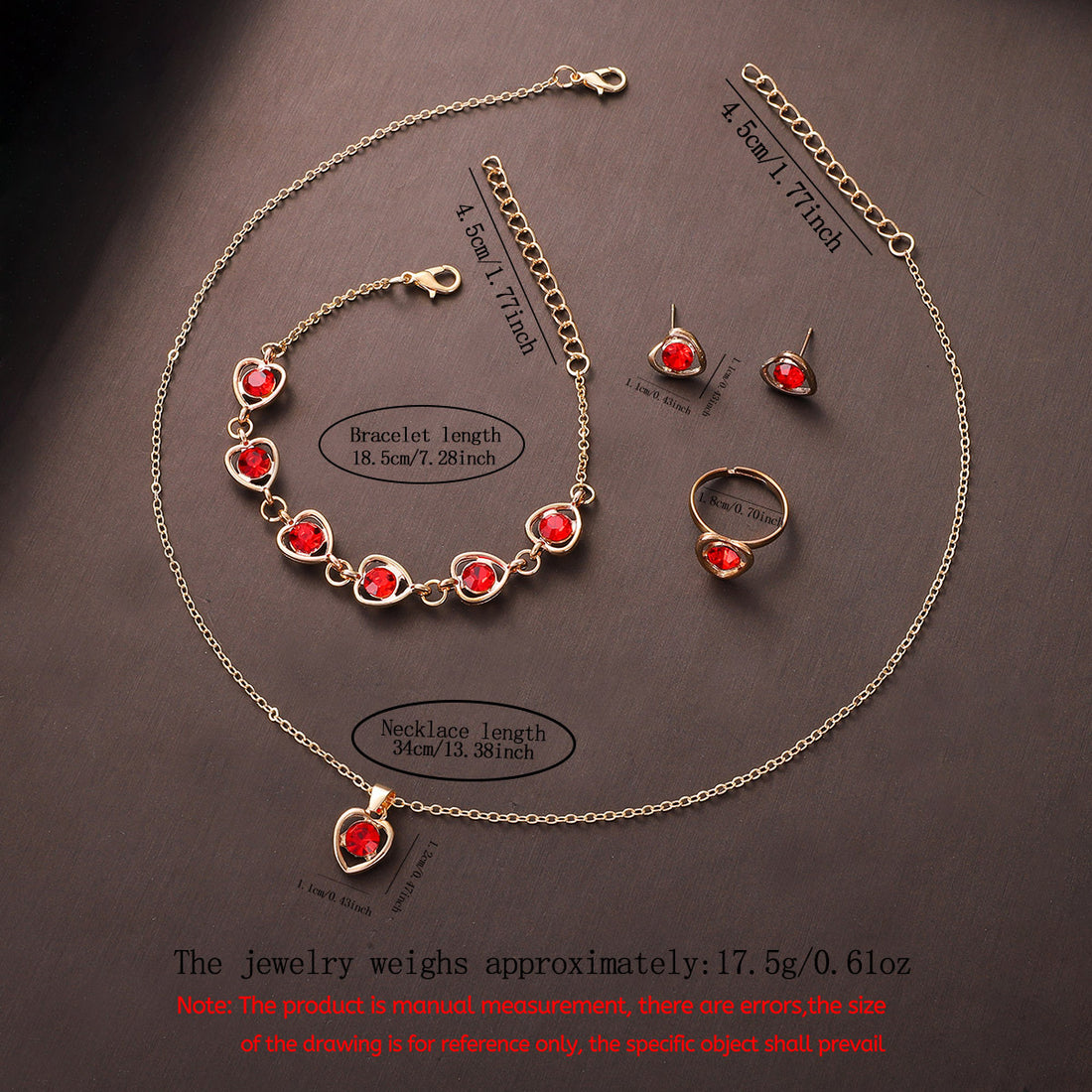 Relógio Feminino Vermelho Strass — detalhe 2 das peças do conjunto