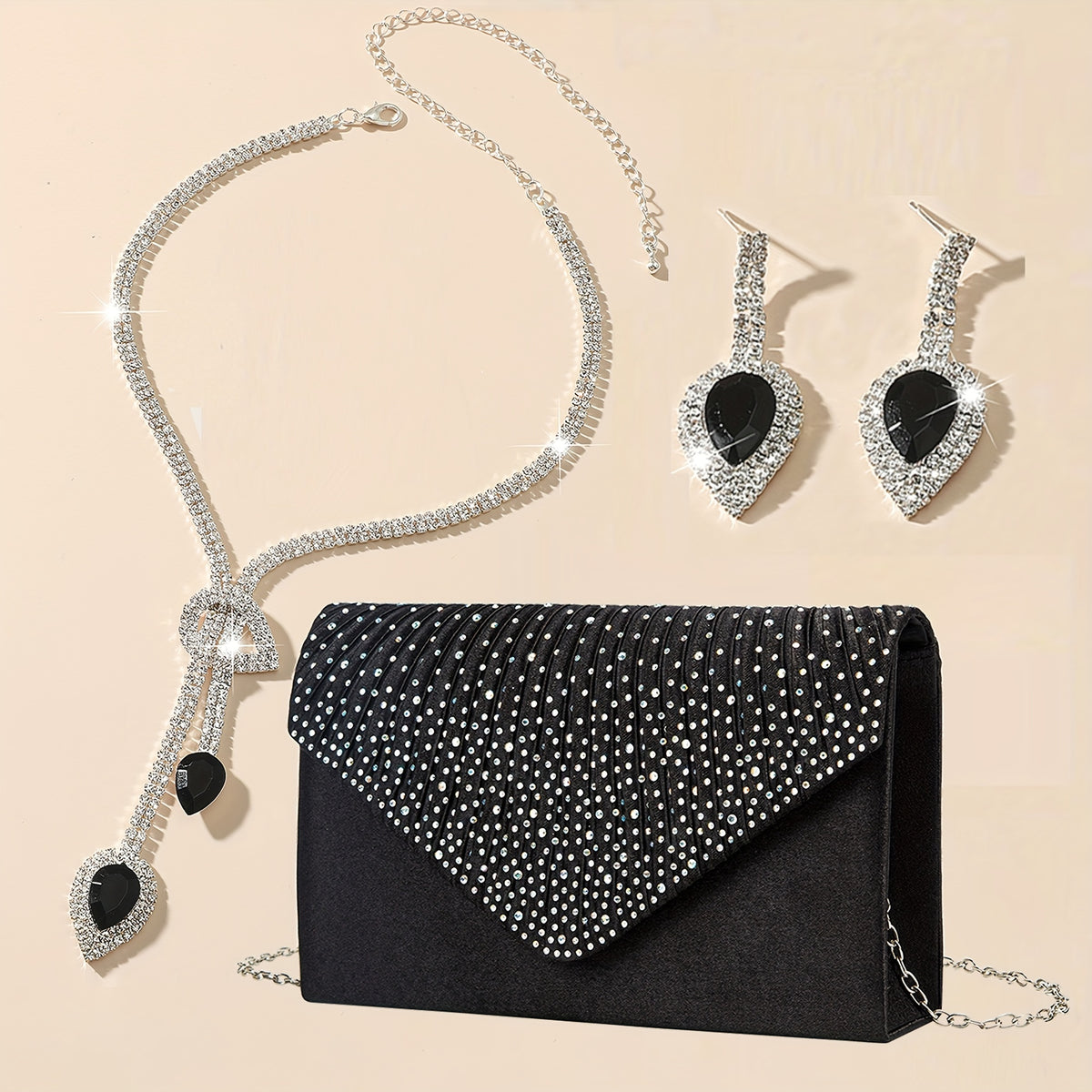 Clutch de Festa com Brilho — detalhe 3 das peças do conjunto
