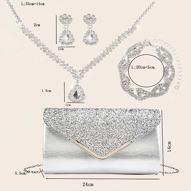 Clutch Feminina Strass — detalhe 4 das peças do conjunto