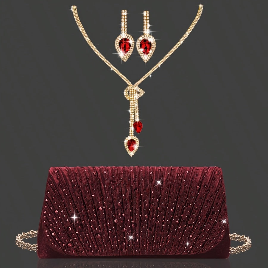Clutch de Strass para Festa — detalhe 4 das peças do conjunto