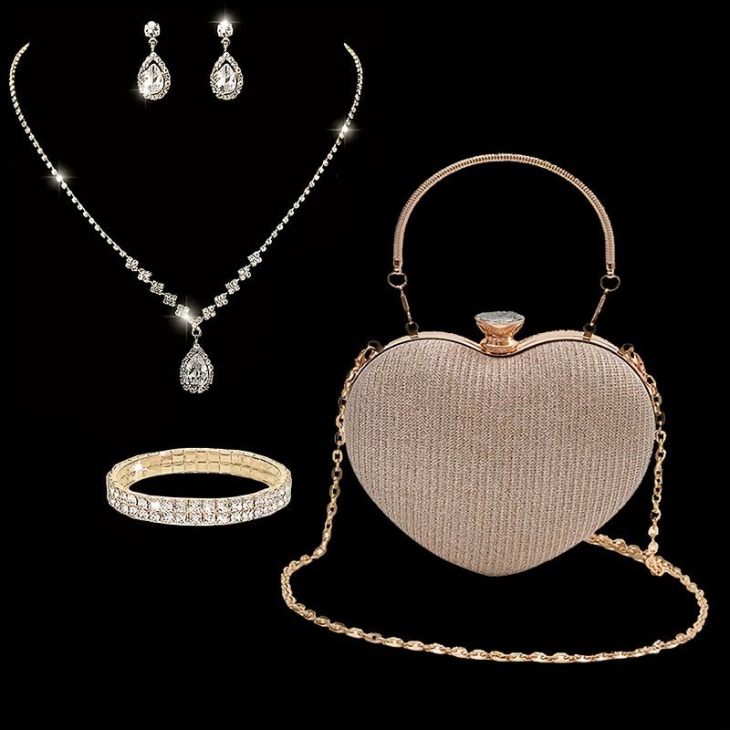 Clutch Feminina Coração — detalhe 1 das peças do conjunto