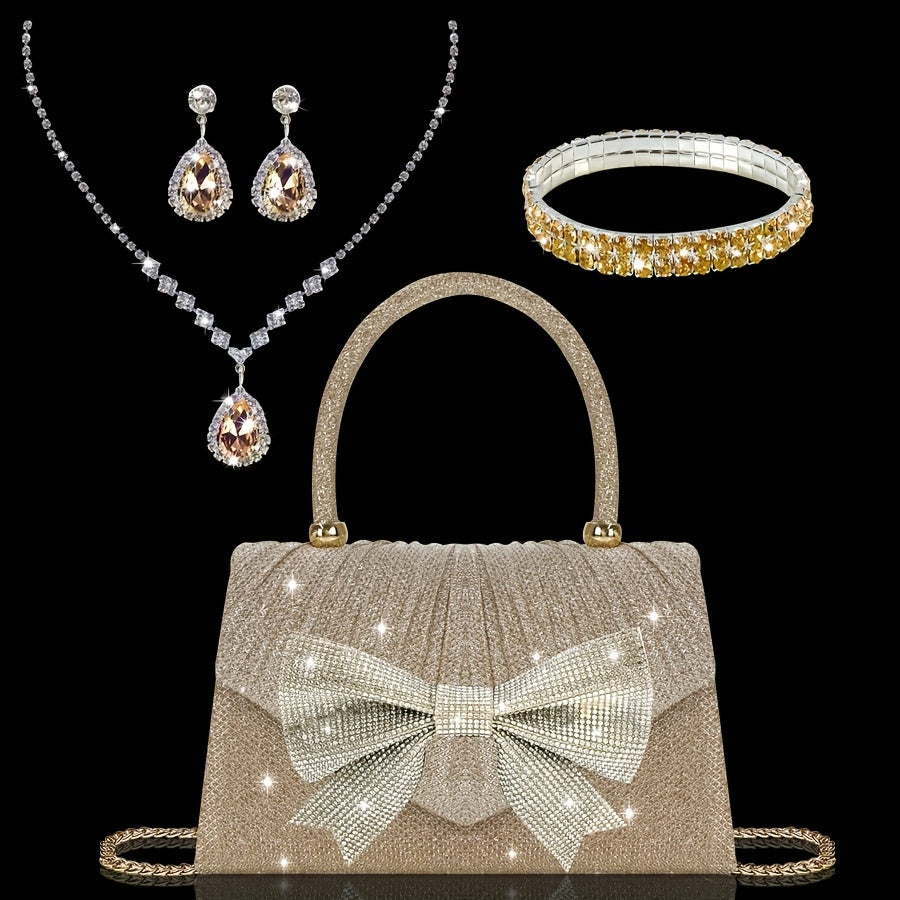Bolsa Feminina com Laço de Strass — detalhe 4 das peças do conjunto