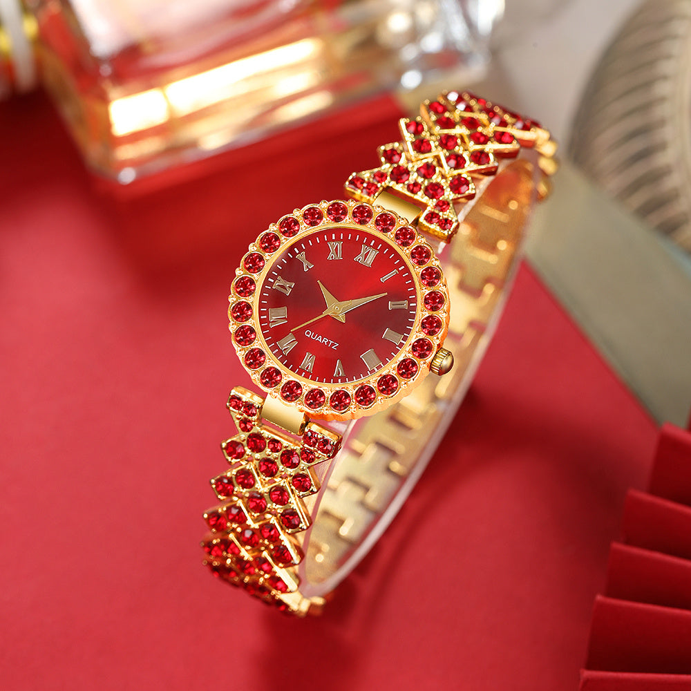 Relógio Feminino Dourado Quartzo — detalhe 1 das peças do conjunto