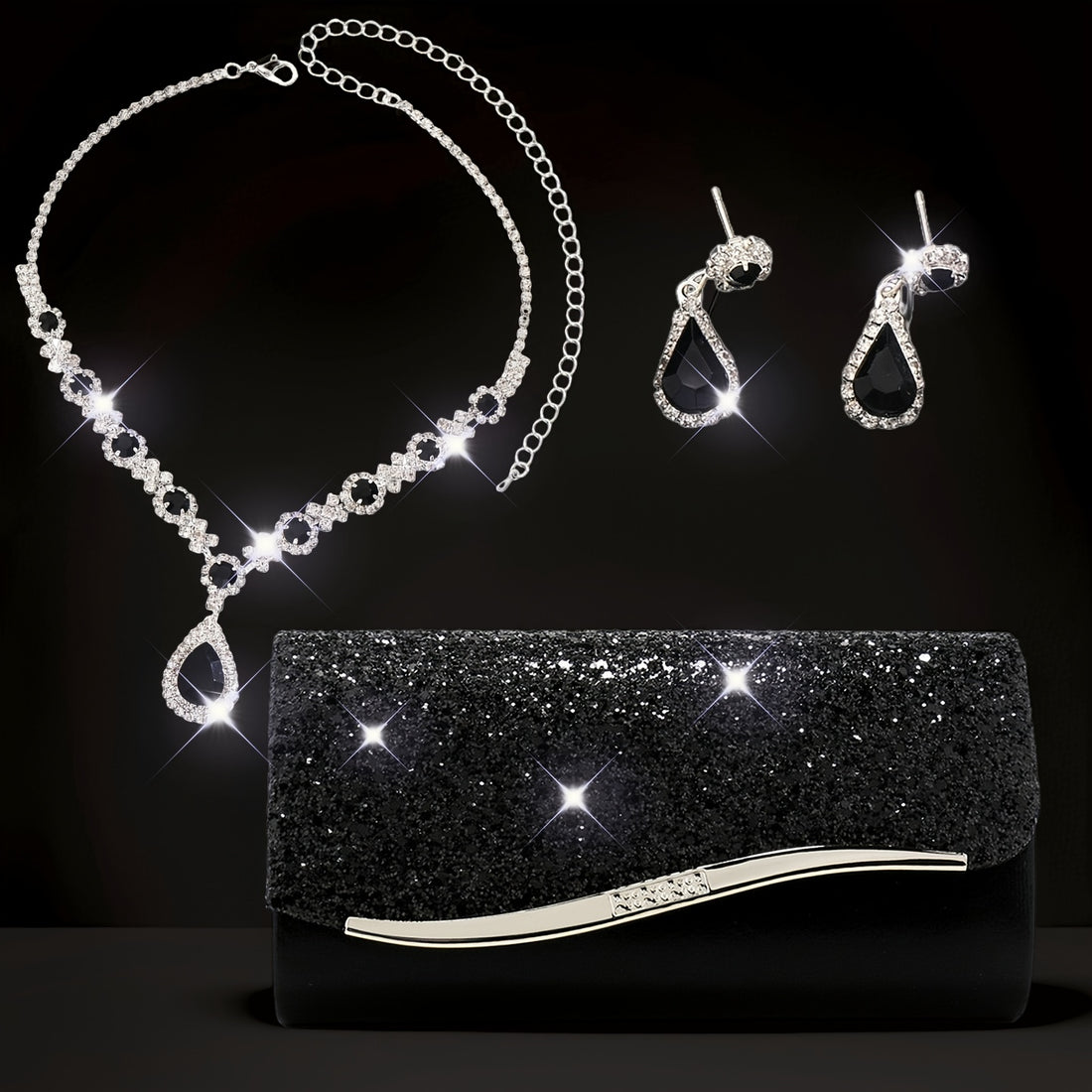 Bolsa Feminina Strass — detalhe 2 das peças do conjunto
