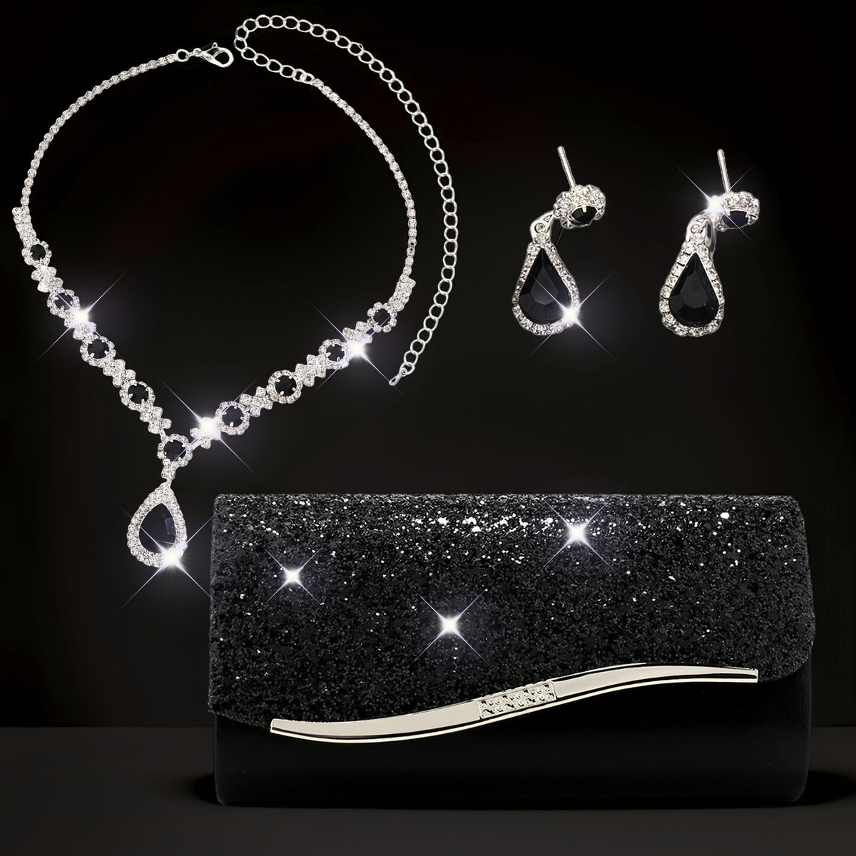 Bolsa Feminina Strass — detalhe 2 das peças do conjunto