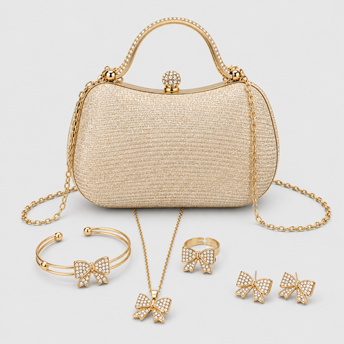 Bolsa Feminina Borboleta da Moriah Joias com colar, brincos e pulseira