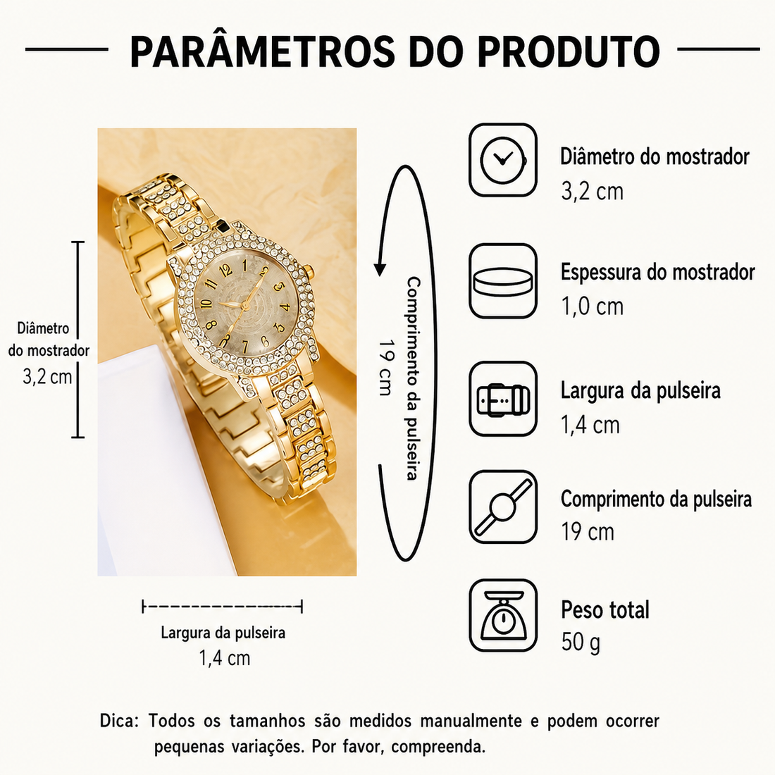 Conjunto de Joias Dourado — detalhe 4 das peças do conjunto