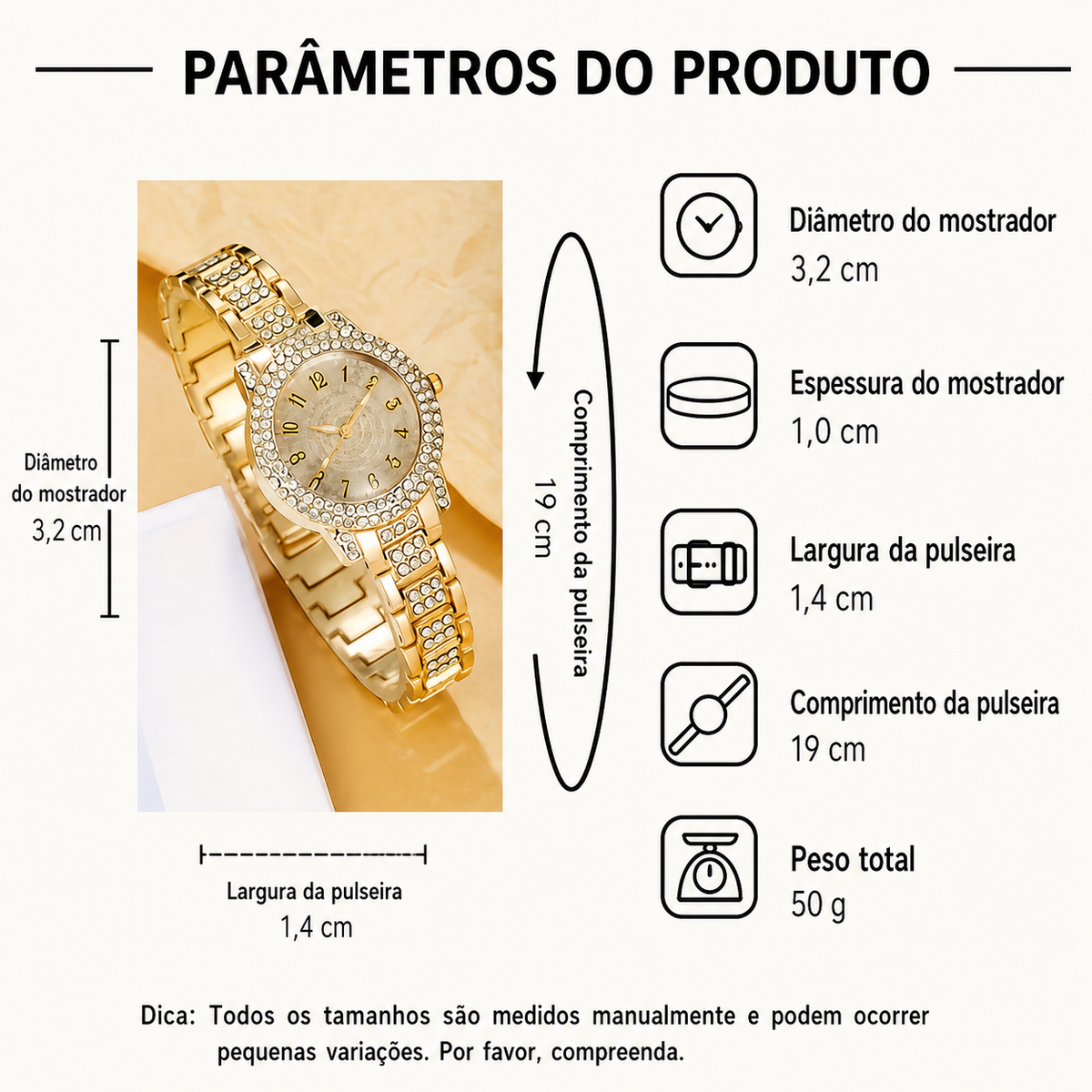 Conjunto de Joias Dourado — detalhe 4 das peças do conjunto