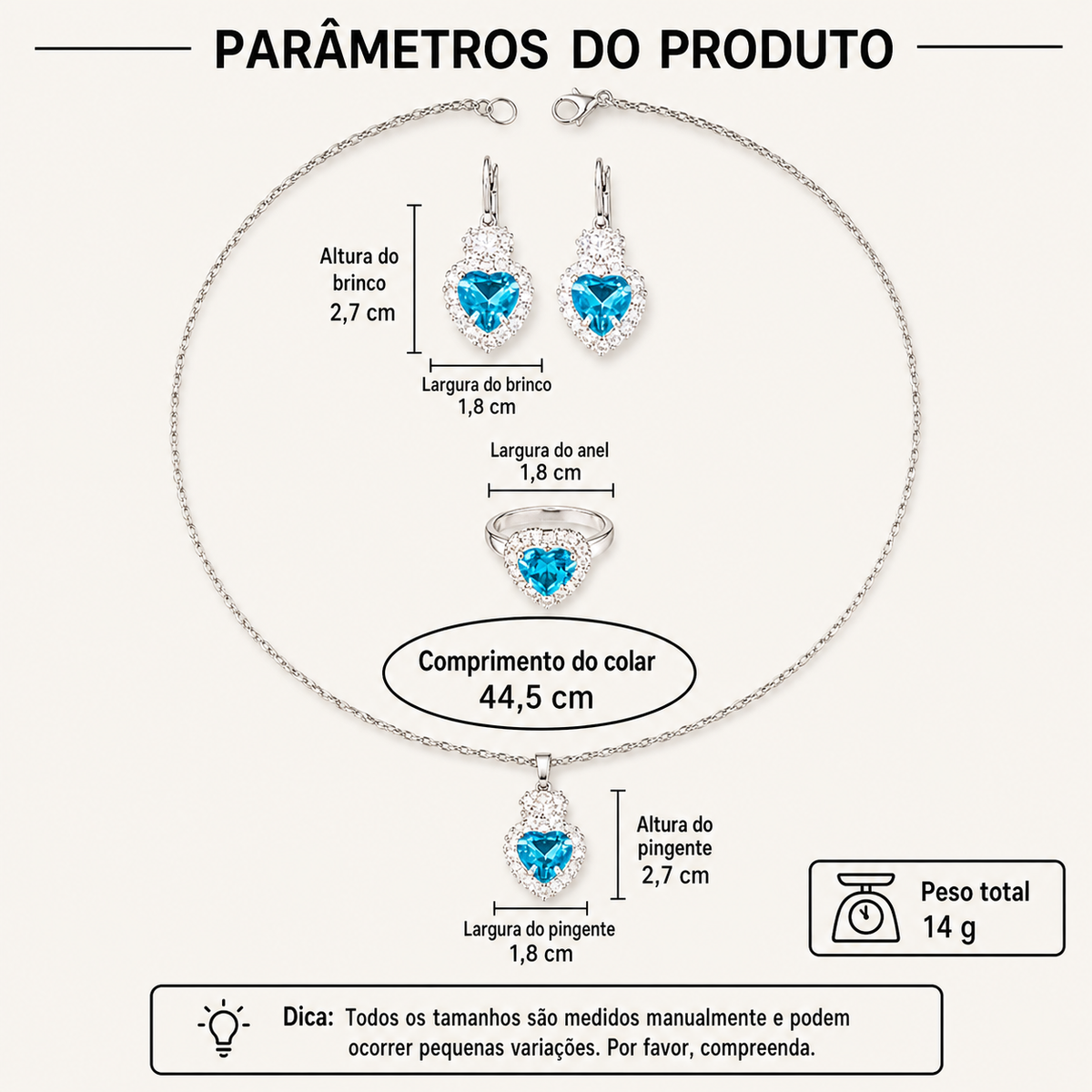 Relógio Feminino Azul Claro — detalhe 4 das peças do conjunto