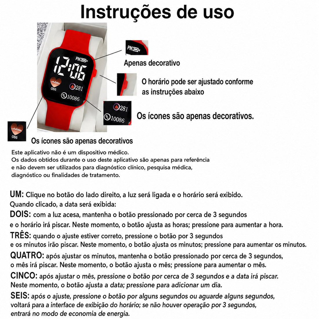 Relógio Feminino Vermelho Strass — detalhe 8 das peças do conjunto