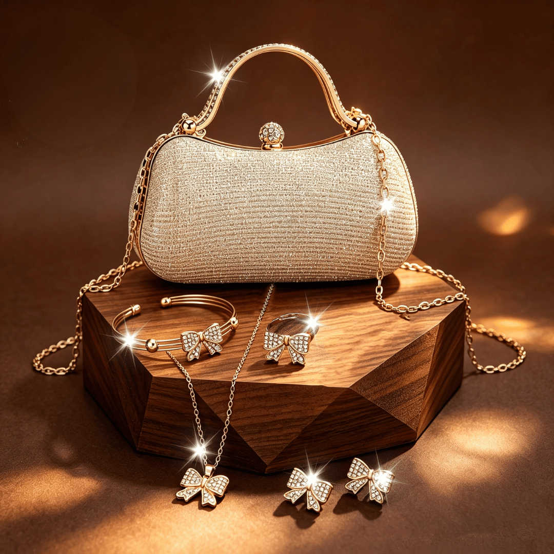 Bolsa Feminina Borboleta — detalhe 4 das peças do conjunto