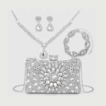 Bolsa Feminina Dourada Strass | Brinde: Colar, Brincos e Pulseira