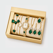 Relógio Feminino Verde Quartzo | Brinde: Colar, Brincos e Pulseira
