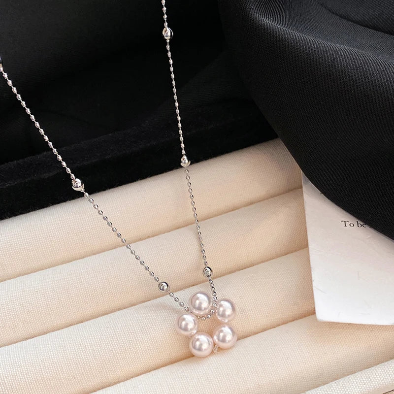 Colar Duplo de Pérolas Sintéticas Rose Purple – Elegância e Estilo para Mulheres