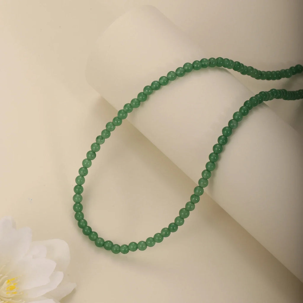 Colar Feminino de Pedras Naturais — Amazonita 4mm e Ônix Índia com Detalhes em Flor de Inverno Rosa
