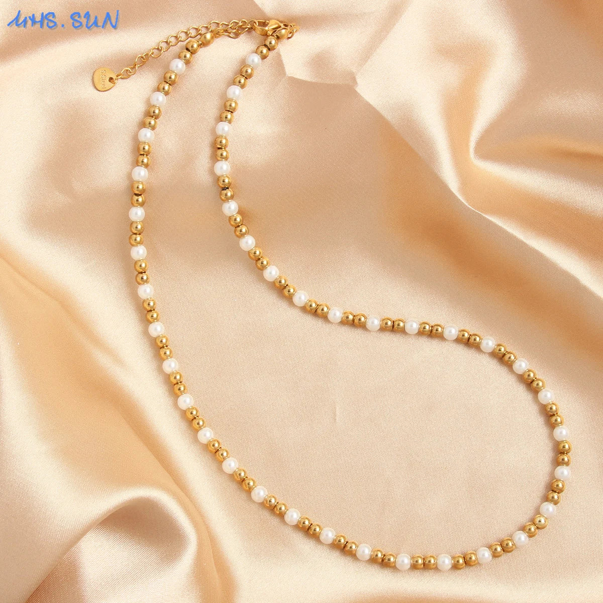 Colar de Pérolas Dourado 4/6/8/10 mm – Elegância Clássica para o Dia a Dia e Festas