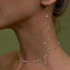 Conjunto de Colar e Brincos Gota d’Água – Design Minimalista e Elegante para Mulheres