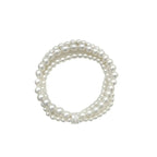 Pulseira Feminina de Pérolas com Zircões e Elástico – Elegante para Festas e Casamentos