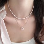 Colar Duplo de Pérolas Sintéticas Rose Purple – Elegância e Estilo para Mulheres