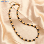 Colar de Pérolas Dourado 4/6/8/10 mm – Elegância Clássica para o Dia a Dia e Festas