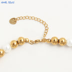 Colar de Pérolas Dourado 4/6/8/10 mm – Elegância Clássica para o Dia a Dia e Festas