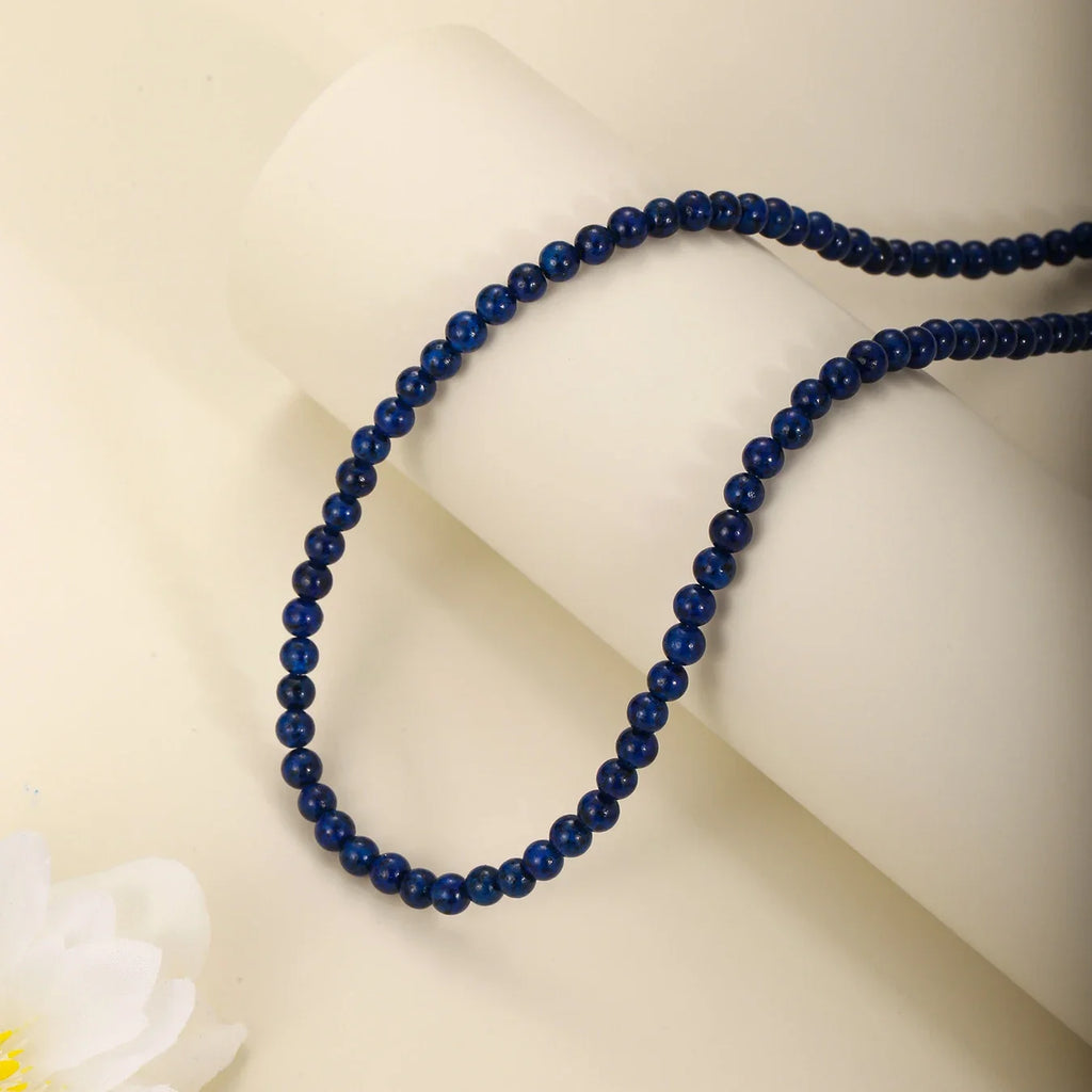 Colar Feminino de Pedras Naturais — Amazonita 4mm e Ônix Índia com Detalhes em Flor de Inverno Rosa