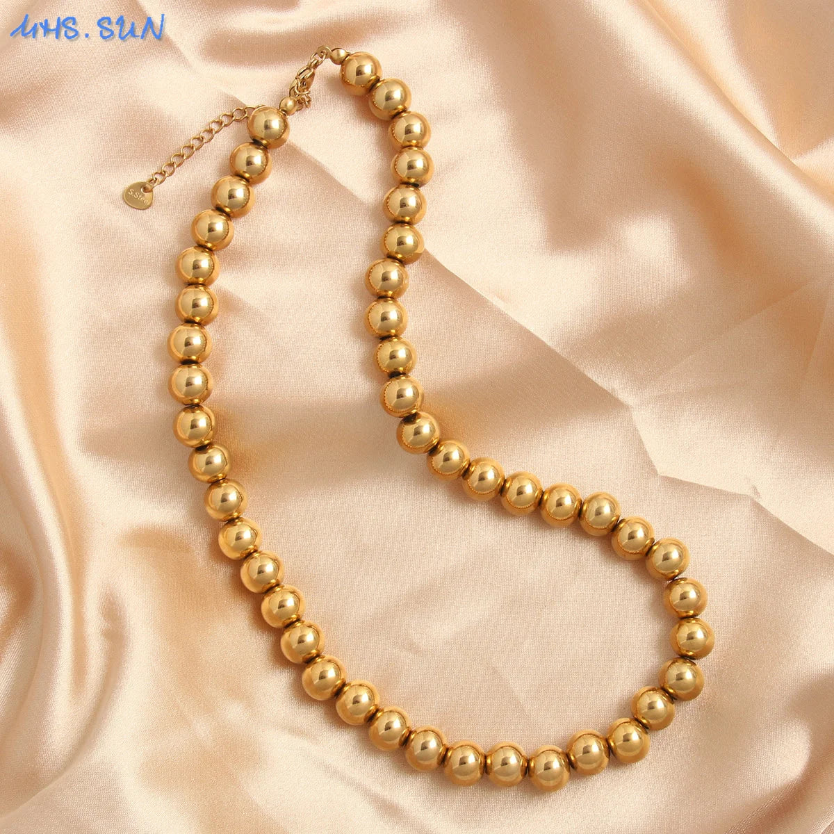 Colar de Pérolas Dourado 4/6/8/10 mm – Elegância Clássica para o Dia a Dia e Festas