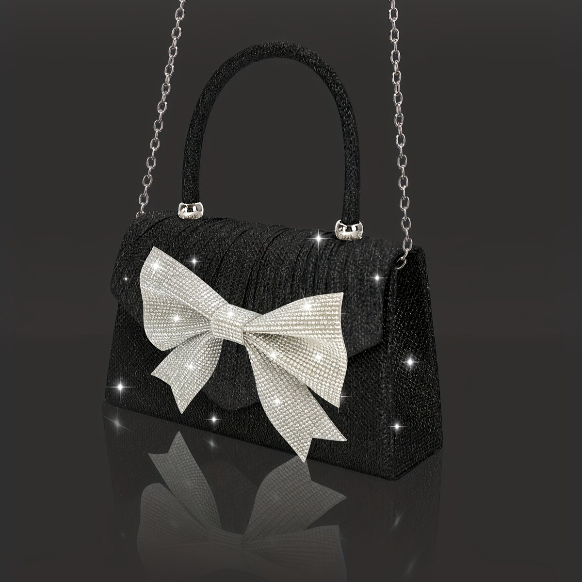 Bolsa Feminina com Laço de Strass — detalhe 5 das peças do conjunto