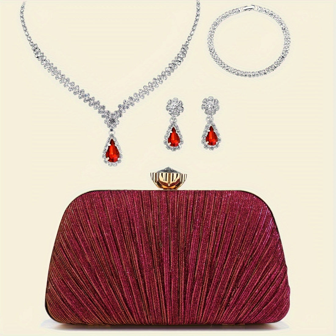 Clutch Feminina com Franjas — detalhe 6 das peças do conjunto