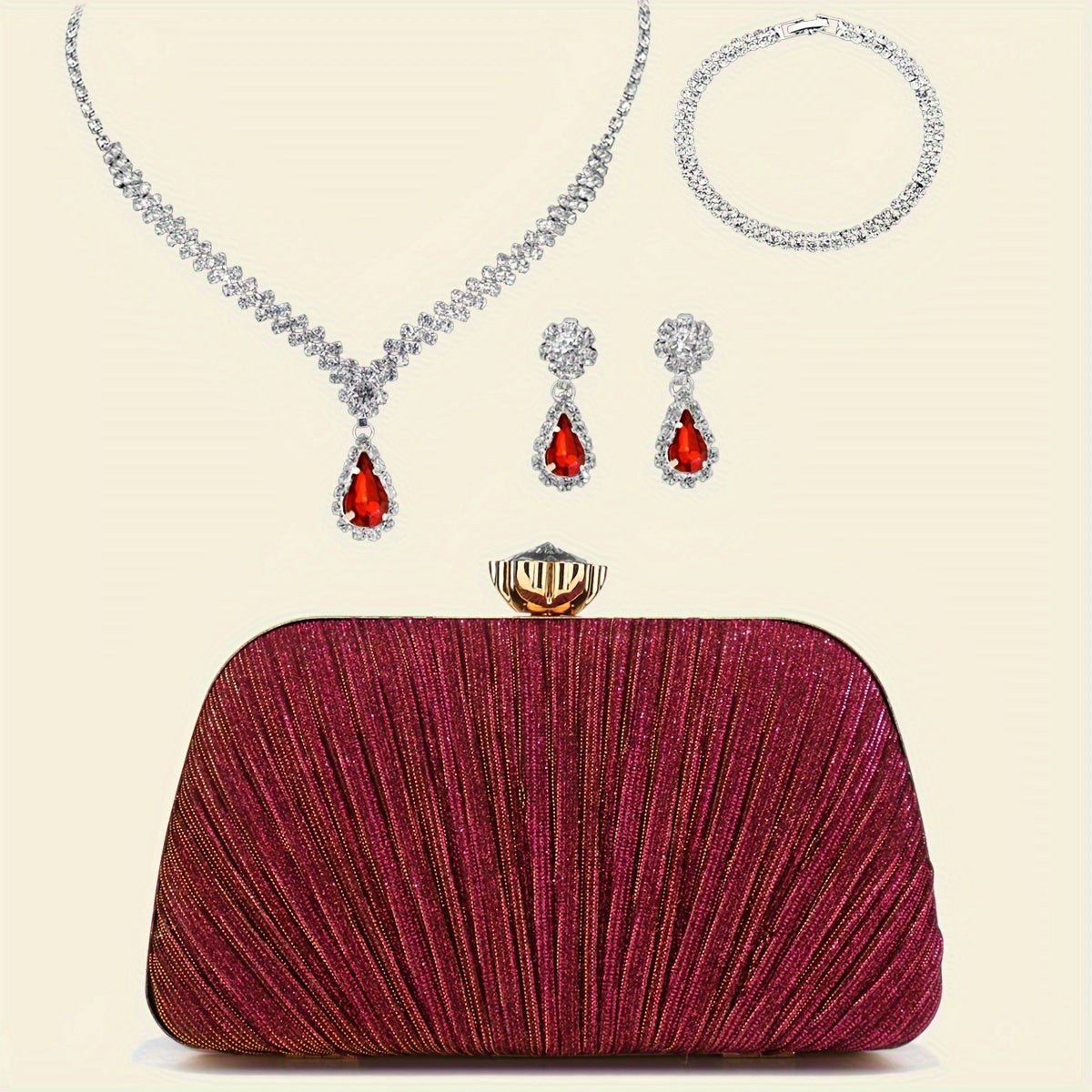 Clutch Feminina com Franjas — detalhe 6 das peças do conjunto