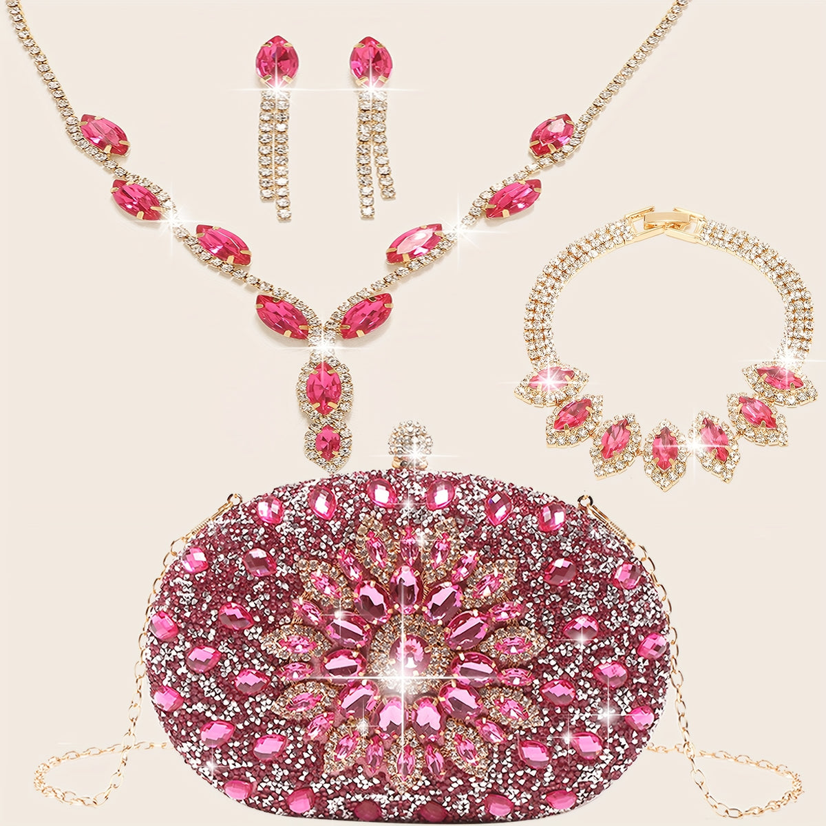 Clutch de Strass Luxo — detalhe 7 das peças do conjunto