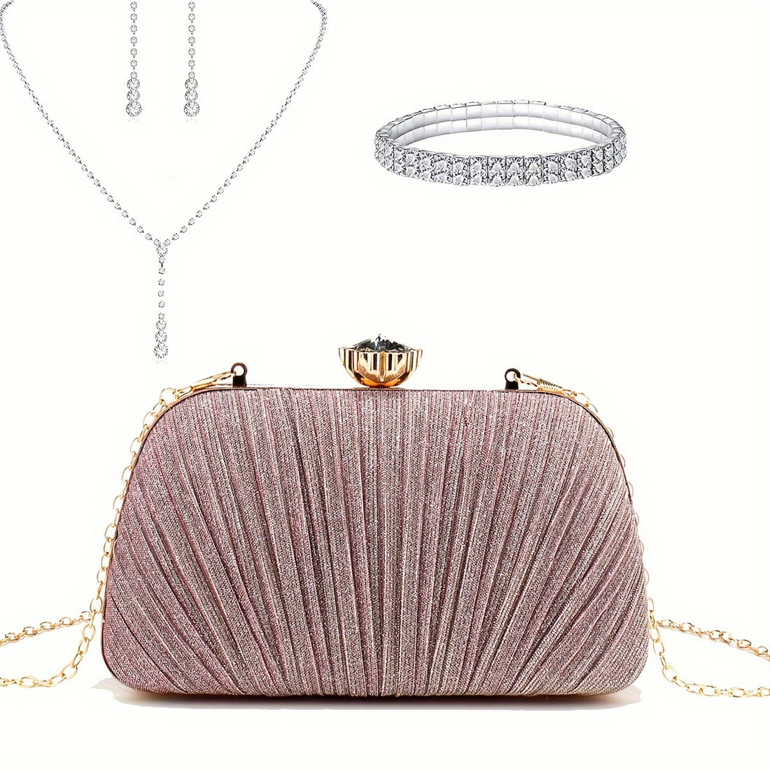 Clutch Feminina com Franjas — detalhe 8 das peças do conjunto