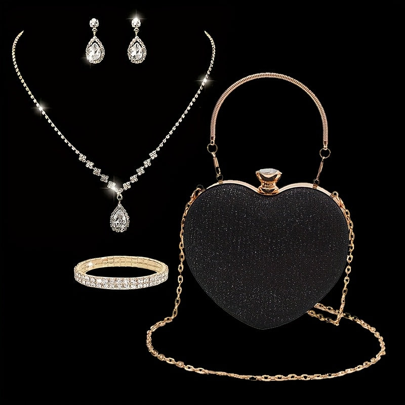 Clutch Feminina Coração — detalhe 4 das peças do conjunto