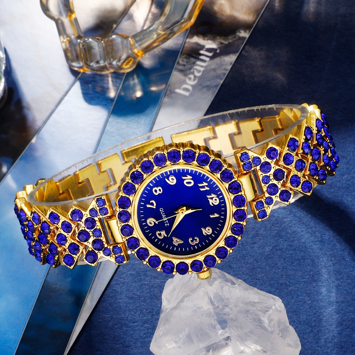 Relógio Feminino Azul — detalhe 1 das peças do conjunto