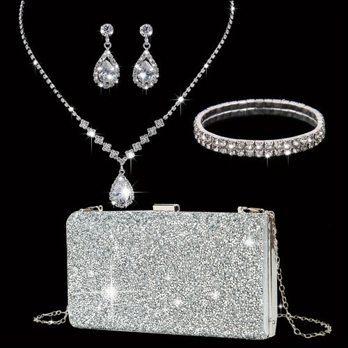 Bolsa Feminina Prateada — detalhe 1 das peças do conjunto