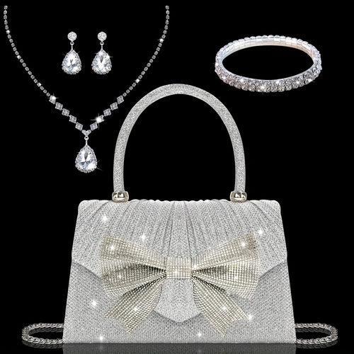 Bolsa Feminina com Laço de Strass — detalhe 1 das peças do conjunto