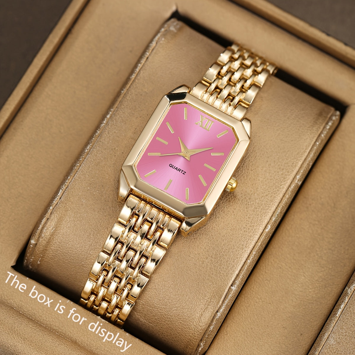 Relógio Feminino Rosa Cristal — detalhe 2 das peças do conjunto