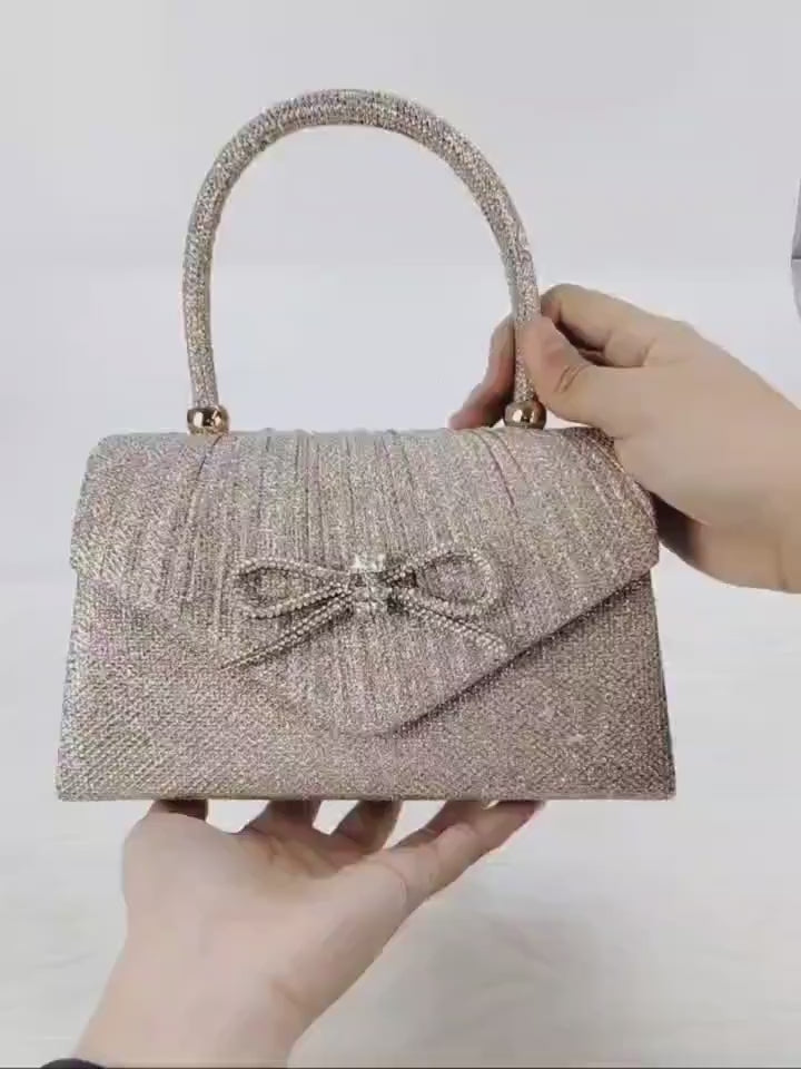 Clutch Preta com Lantejoulas | Brinde: Colar, Brincos e Pulseira